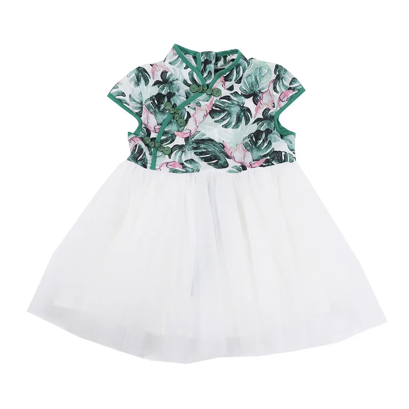 

2021 Summer Chinese Vestidos Children Clothing Set Designs Vetment Dressing Baby Qipao Cheongsam Kids Clothes Girls Dresses