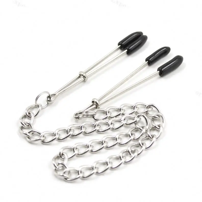 

2022 Top Sale Bondage Restraint Nipple Clamps with Long Chain Metal Breast Clip For Male Female