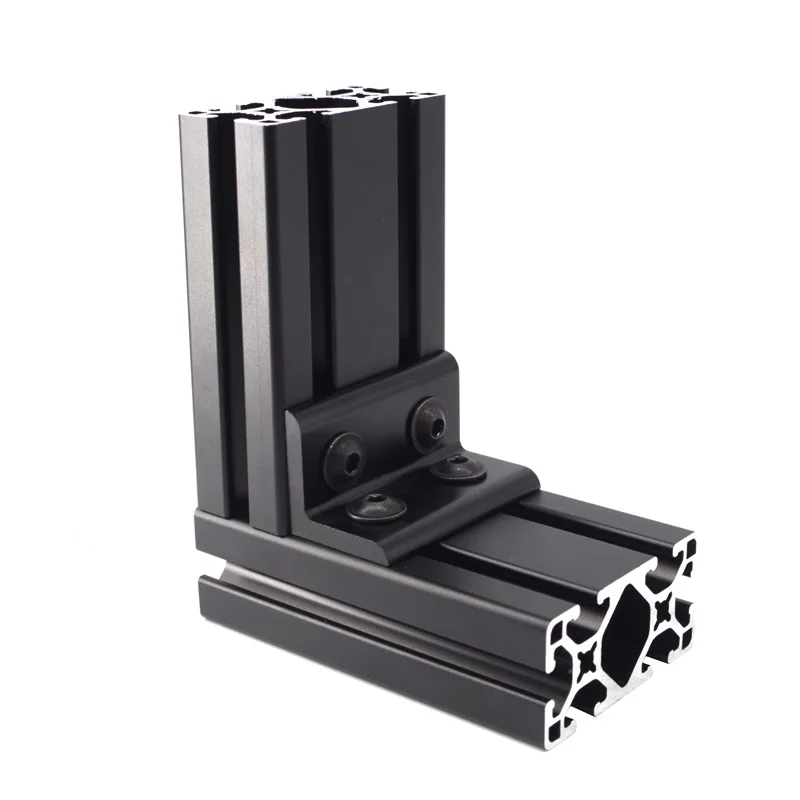 China Manufacturer Rohs Oem Odm 15 Series 6343 4 Hole Corner Brackets Part L Shape Connector for Aluminum Profile 10/15 Inches