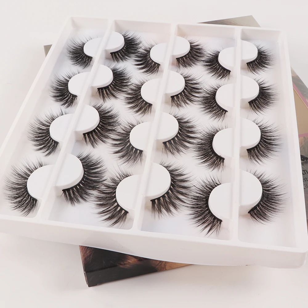 

Wholesale Luxury Styles latest Natural Soft Lashes Faux Mink Material handmade High Quality silk Eyelashes