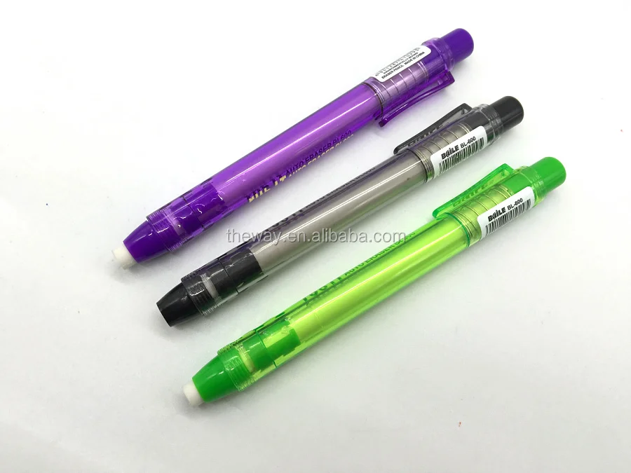 Colorful Pen Like Erasers Retractable Rubber Pen Pencil Eraser Buy