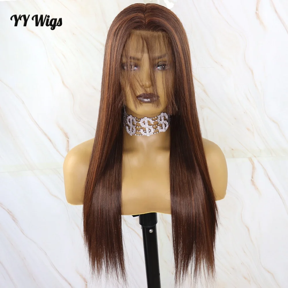 

Brown Mixed Color 13x6 Lace Wig Futura Synthetic Fiber with Baby Hair for Women