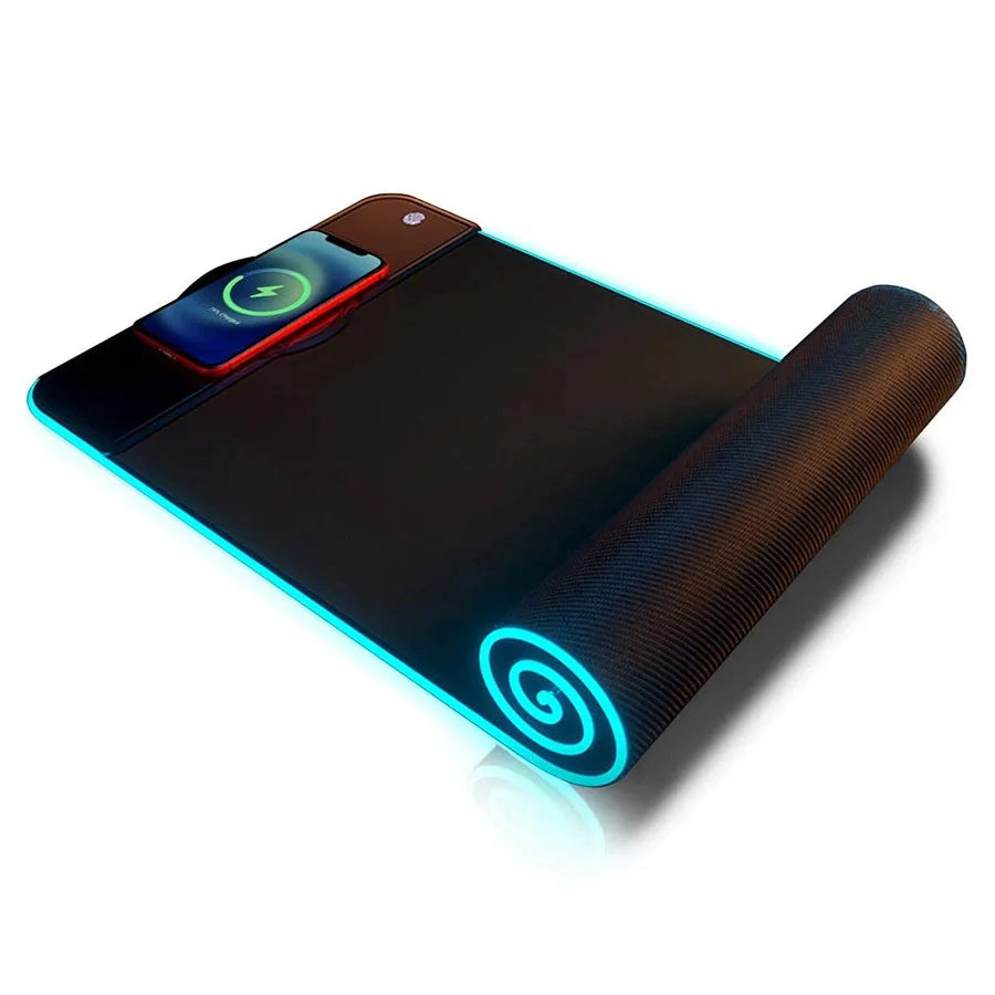 

Travelcool Keyboard and Mouse Pad Wireless Extended Large Gaming RGB Mouse Pads LED RGB Mouse Pad with Wireless Charge, Black