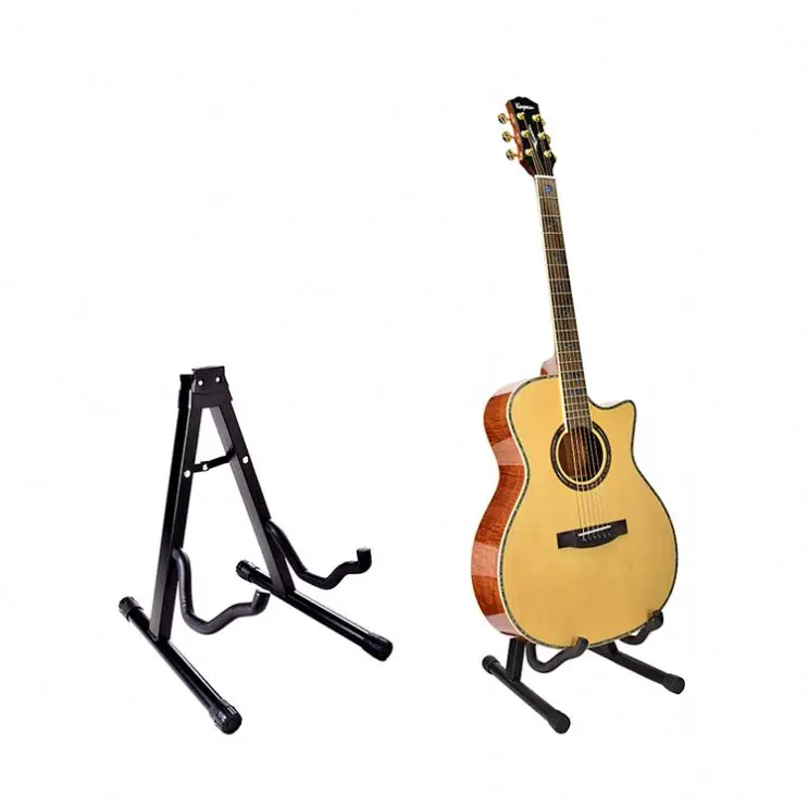 

Professional Foldable Single Floor Guitar Stand for musical display, Black