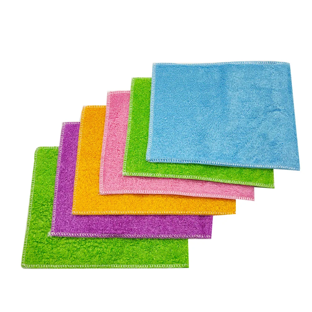 

Colorful high grade quality recyclable reusable factory wholesale embroidered plain soft friendly bamboo fiber cloth, Blue,green,pink,orange,etc.