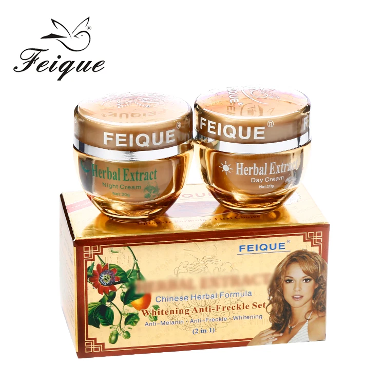 

HOT!Feique Natural beauty 10 days whitening 2 in 1 day and night cream herbal extract cream, Day cream:white/night cream:yellow