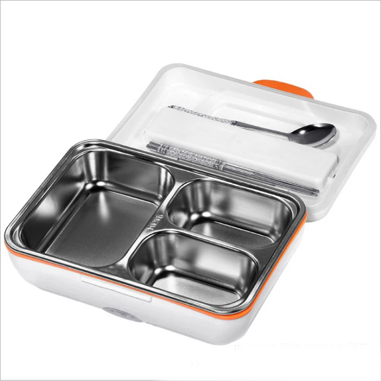 

110/220V Electric Self Heating Lunch Box with Spoon and Fork Electric heat preservation lunch box