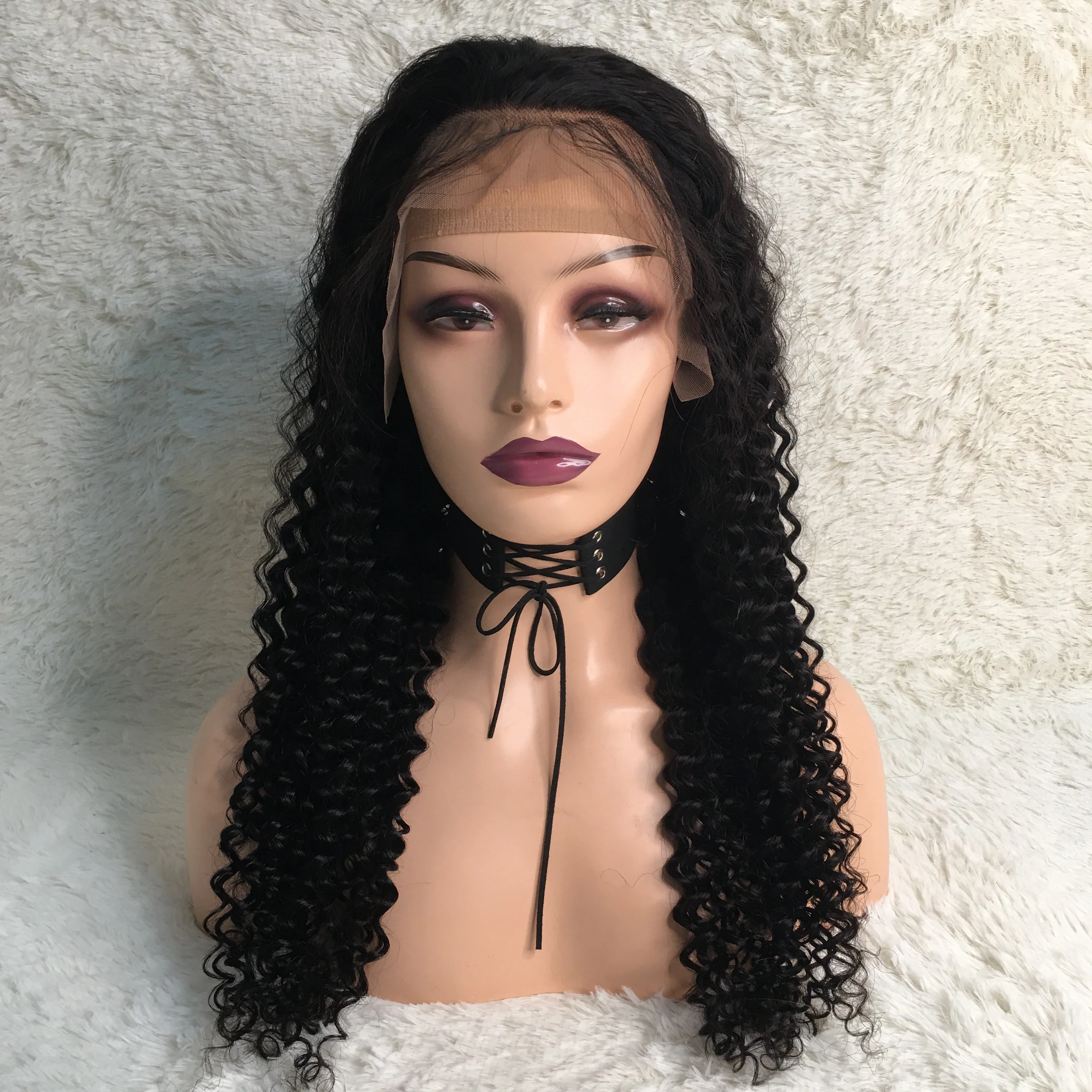 

Wholesale Kinky Jerry Deep Curly Front Lace Human Hair Wig Natural Long Raw Brazilian Hair Full Front Lace Wig For Women