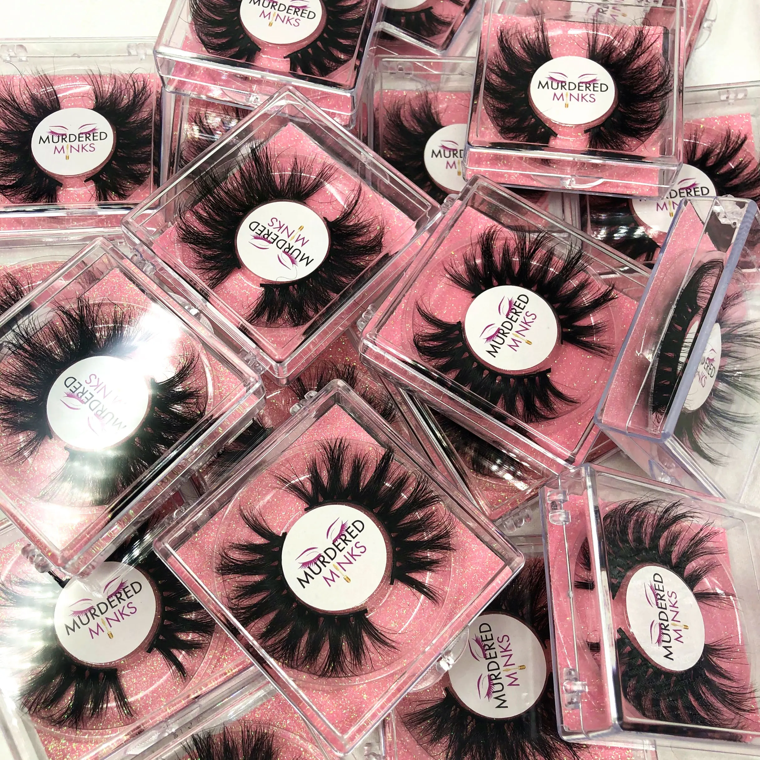 
Wholesale very soft luxury 3D faux 25mm faux mink eyelash vendor customized boxes packaging 