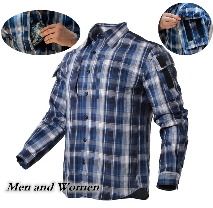 

Free Shipping Army Fan Plaid Tactical Shirt Men Women Long Sleeve Breathable Cotton Plaid Shirt Outdoor Training Military Shirt