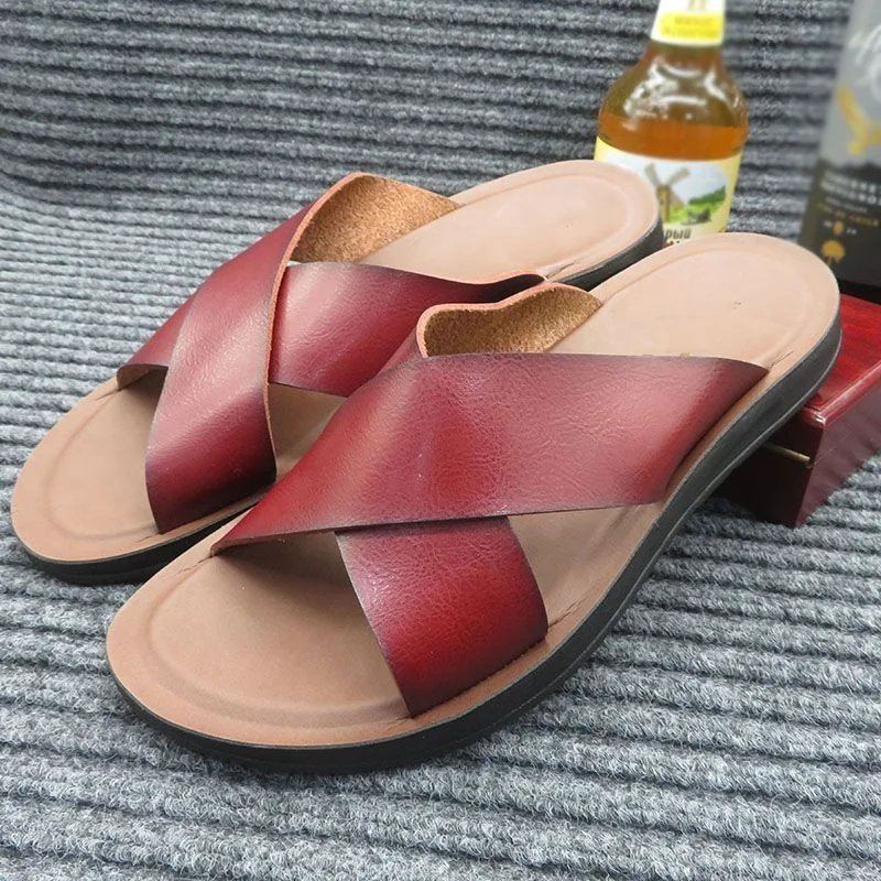 

Caoutchouc Men Sandal Cross Rasteirinhas Fashion Sandals Verano Sandal Man Beach Custom Erkek Big Size Pair Barefoots Peshawari