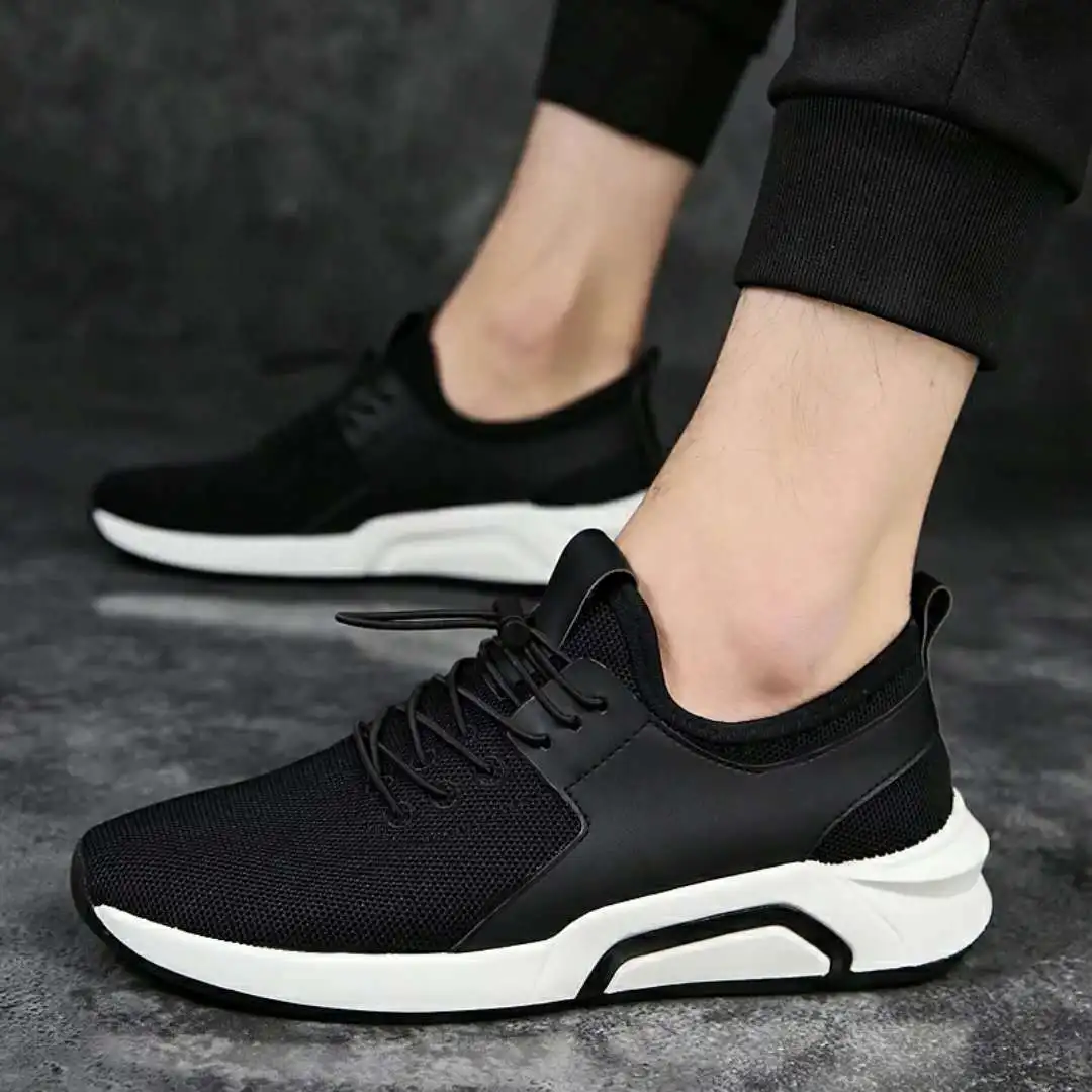 branded black sports shoes