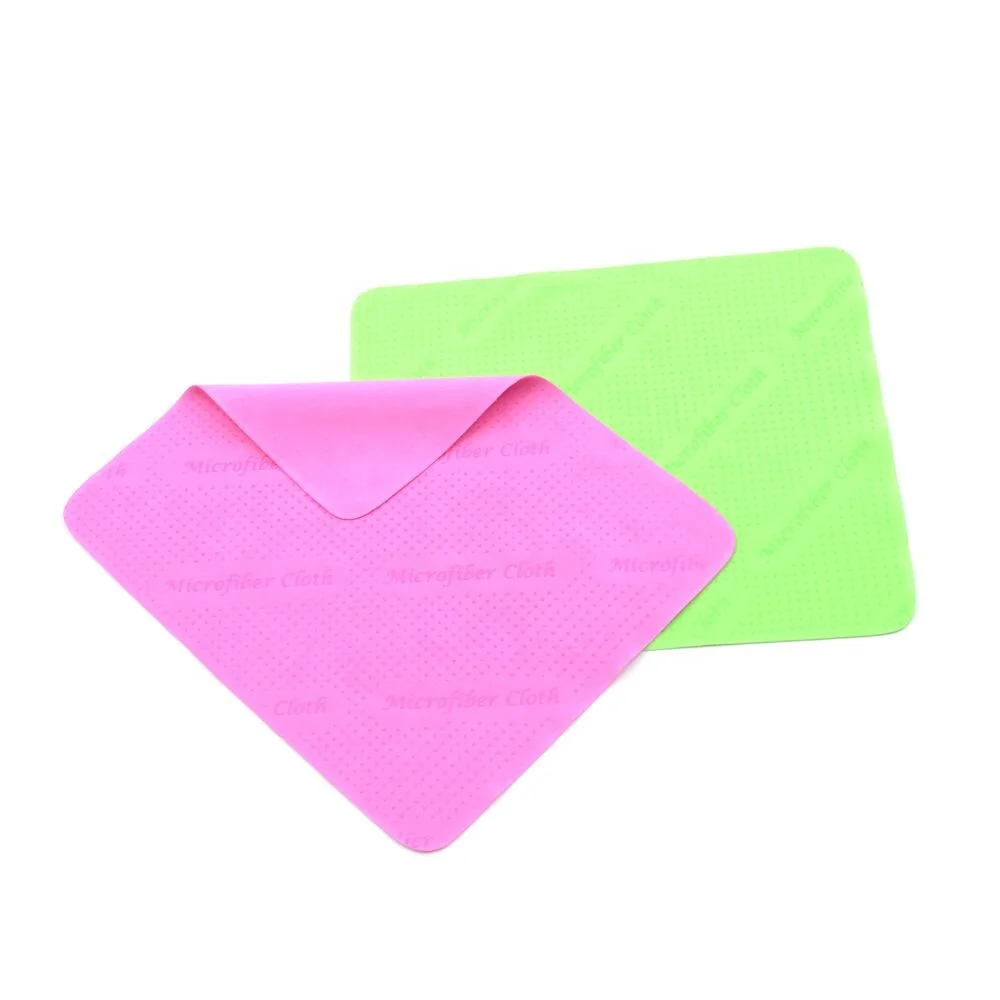 

Eco-friendly Custom Smart Rubber microfiber Hot Stamping Logocleaning cloth white with saw edge, White with transfer printing logo