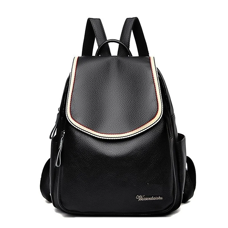 

Luxury famous brand black leather women sling pack bag backpack with shoulder strap leisure outdoor backpack, Many colors