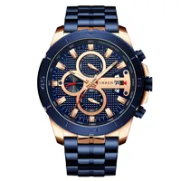 

2019 hot selling Curren 8337 30m water proof stainless steel chain black color multifunction quartz man western wrist watches