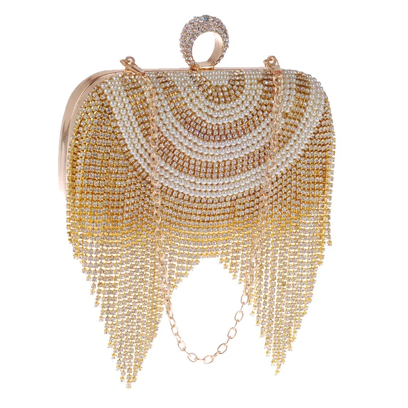 
clear jelly purses handbags women fall small bling beaded crystal tassels bag bride clutches wedding evening purse for ladies 