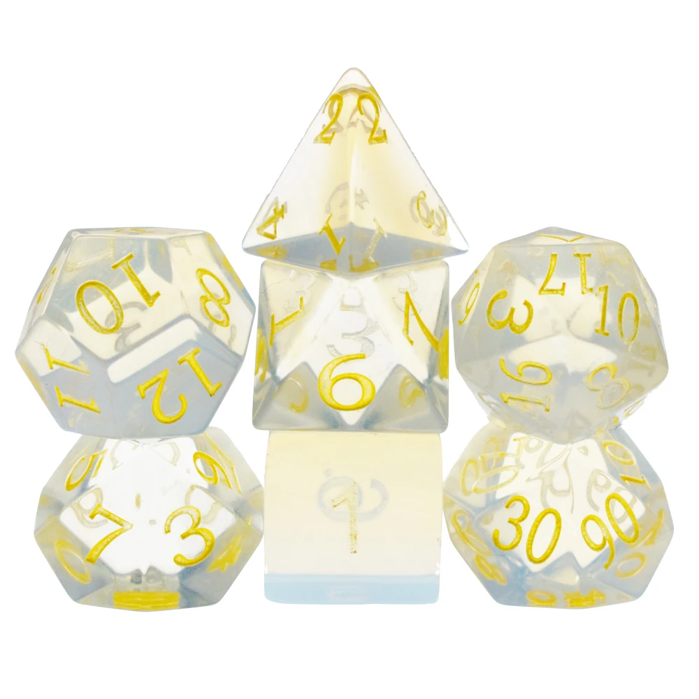 

Custom Game Polyhedral Dice For RPG DND Crystal Stone Dice Set, Customized color