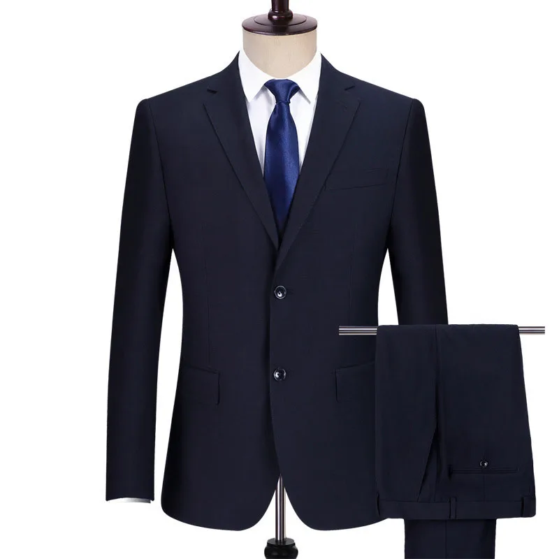 

Custom Formal Blazer Homme Double Breasted Tuxedo Business Office Plus Size Male Slim Fit 2 Piece Men'S Suit