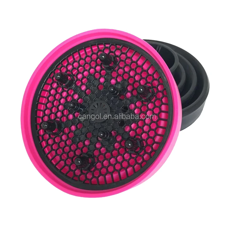 
Custom Lightweight Travel Collapsible Hair Dryer Diffuser High Temperature resistant Salon Silicone Foldable Hairdryer Diffuser 