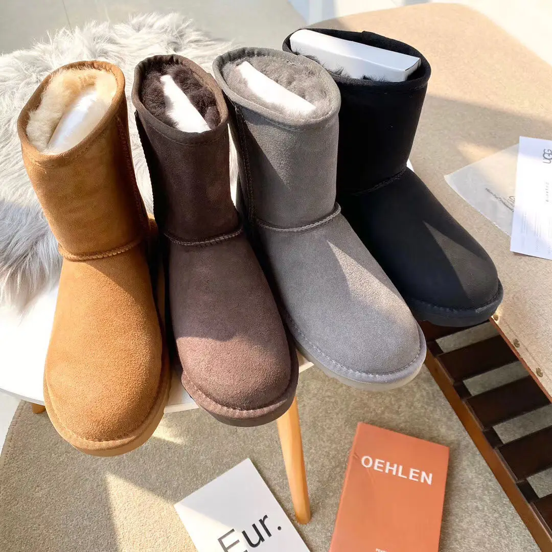 

Wholesale Winter Boots Snow Sheepskin Fur Boots Warm Women Snow Boots