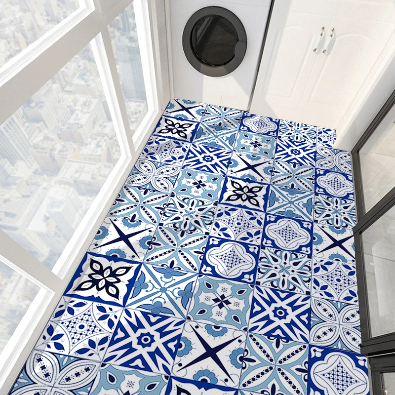 

10pcs Blue European Style Crystal Hard Film Tile sticker Home Bathroom Decor Wall Stickers Self-adhesive Removable PVC Wallpaper