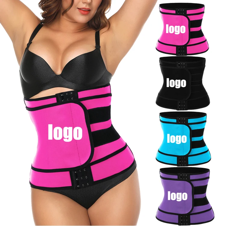 Custom Logo Cheap 4 Color Adjustable Hooks Compression Belt Women Workout Tummy Neoprene Waist Trainer