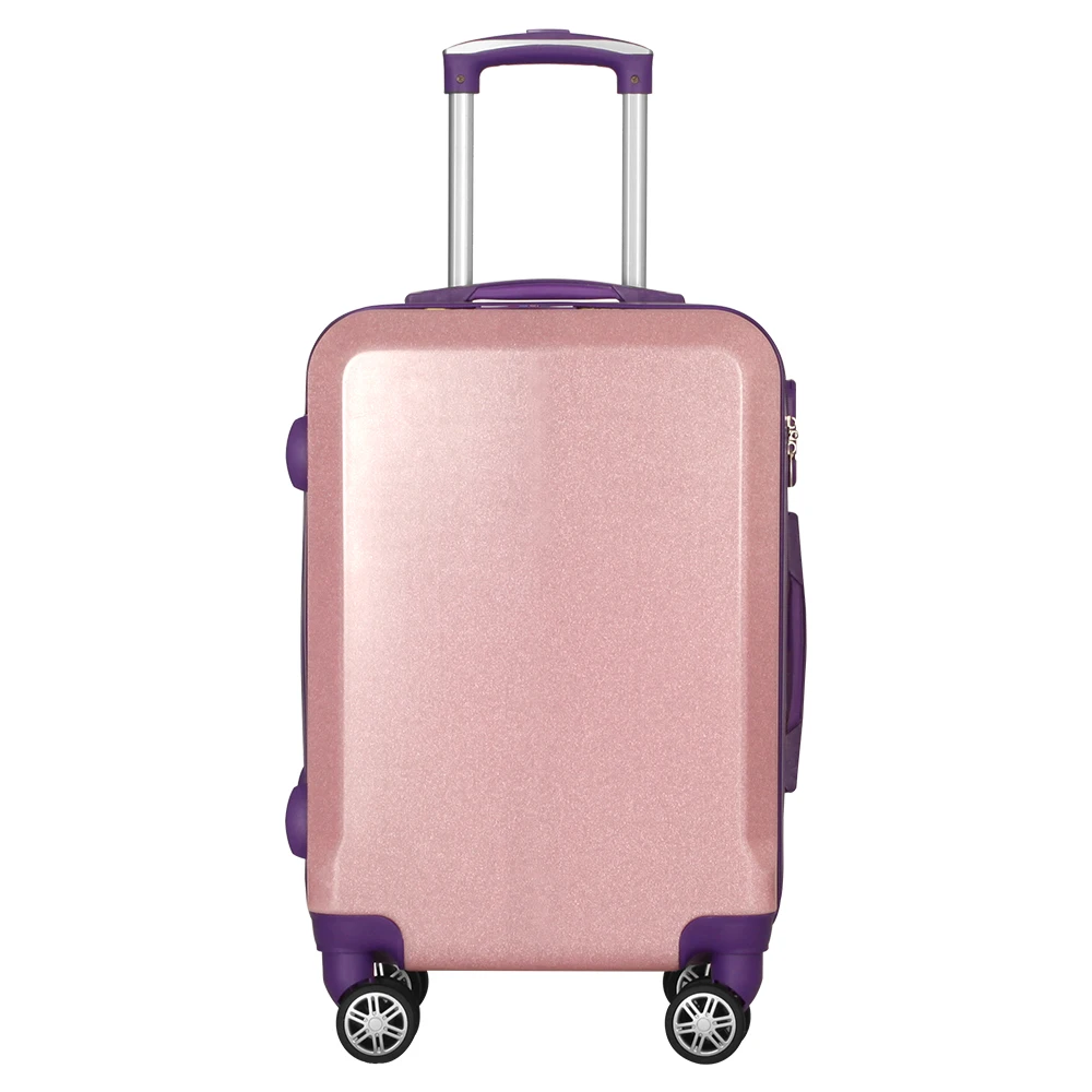 Cute Girl's Glitter Pink Spinner Wheel Trolley Suitcase Luggage For Traveling
