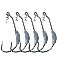 

Fishing offset high carbon steel weedless weighted spring pin screw lock 2g 3g 4g 5g 7g lead jig crank worm hooks