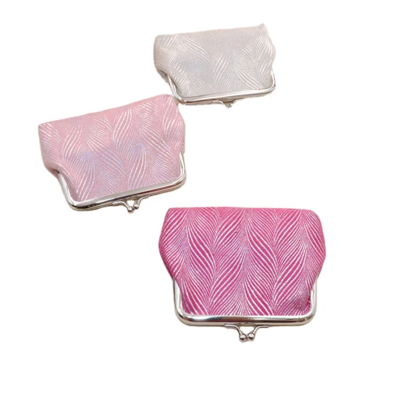 

Beauty Fabric Small Wallet Ladies Short Card Holder Glitter Mini Coin Purse Female, 4 colors