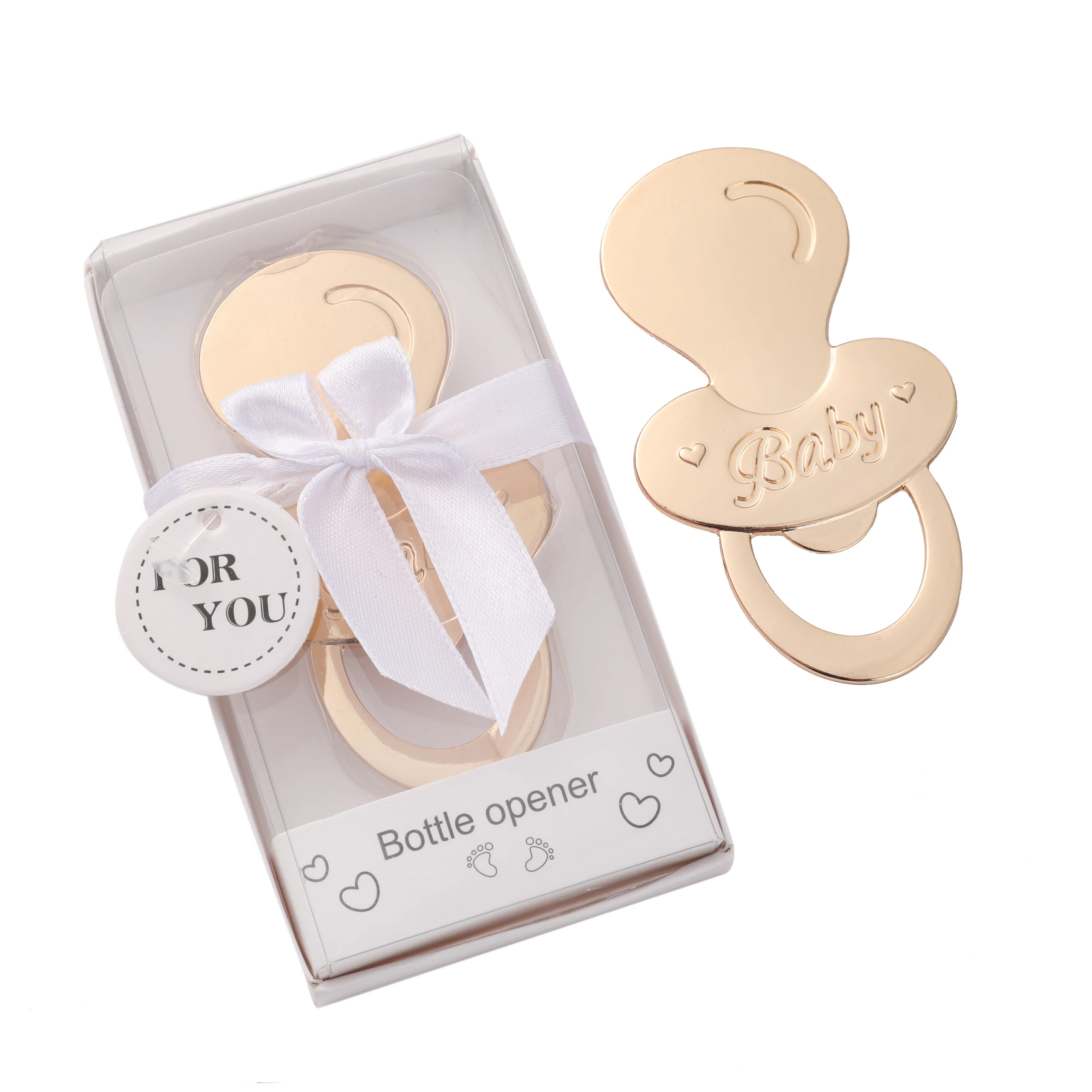 

Baby Shower Favors Return Gifts Baby Pacifier Shaped Bottle Opener, Gold