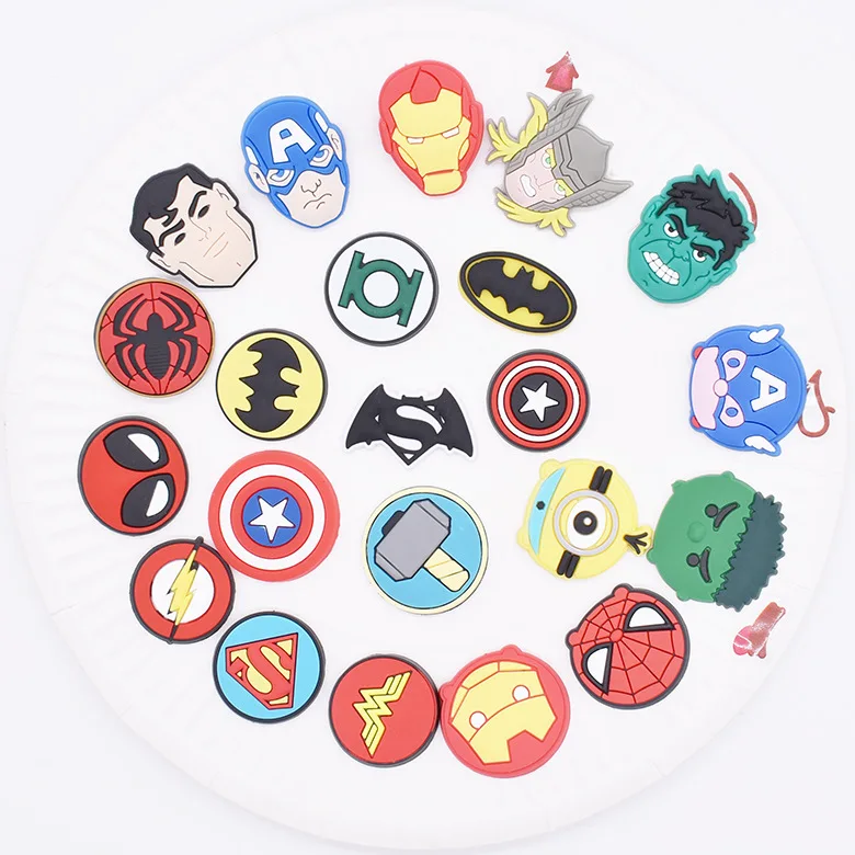 

Manufacturers wholesale 2021 selling hot style PVC clog charms shoe decoration shoe charms Avengers Heroes new design, As picture