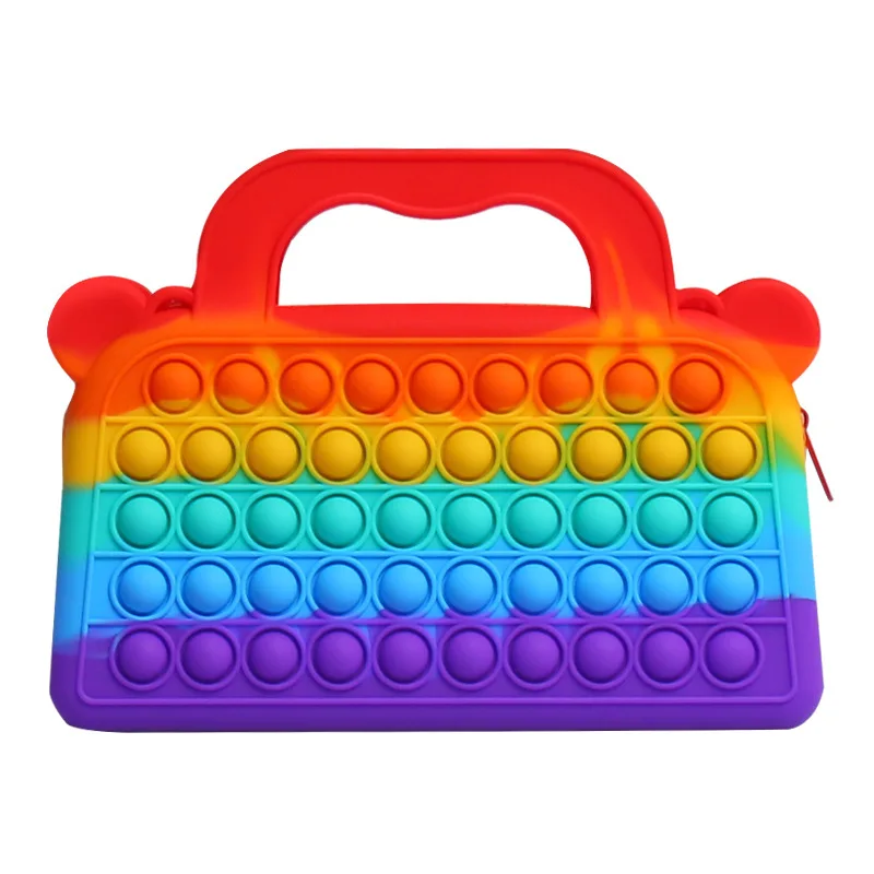 

Latest Hot Sale Rainbow Stress Relief Purse Wallet Popper Women Girls Fidget Handbag, Colorful