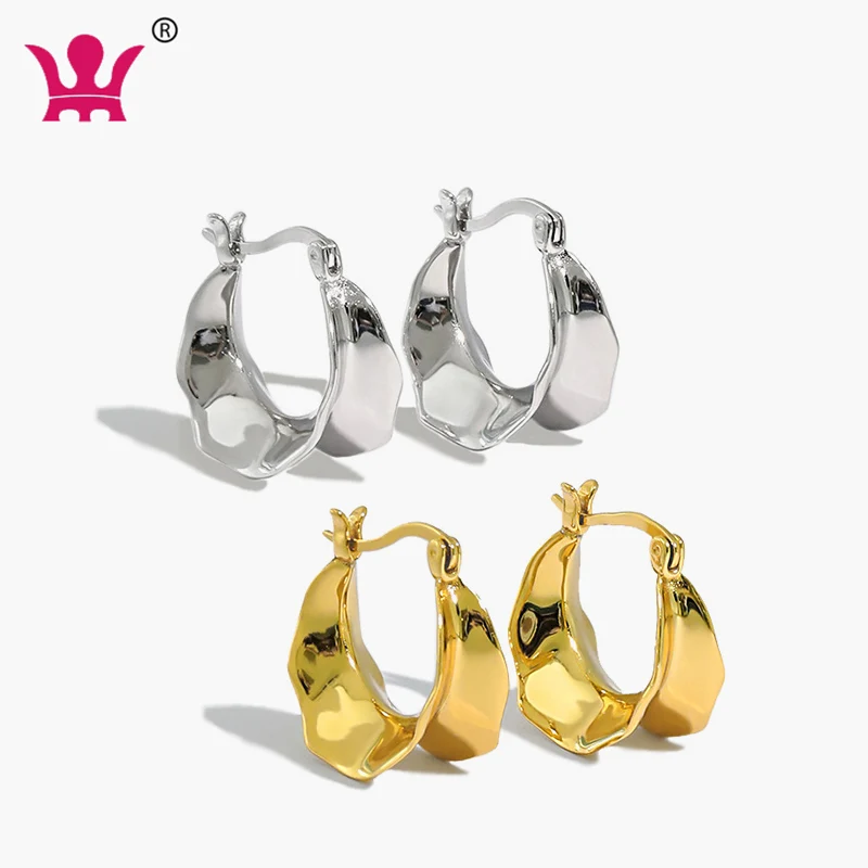 

Chunky Gold Hoop Earrings for Women Cute Fashion Hypoallergenic earrings Minimalist Jewelry Gift, Platinum,gold plated
