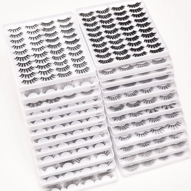 

Amazon Hot Selling Private label 3D Faux Mink band less false Eyelashes 20 pairs of tresluces lashes extension eyelashes