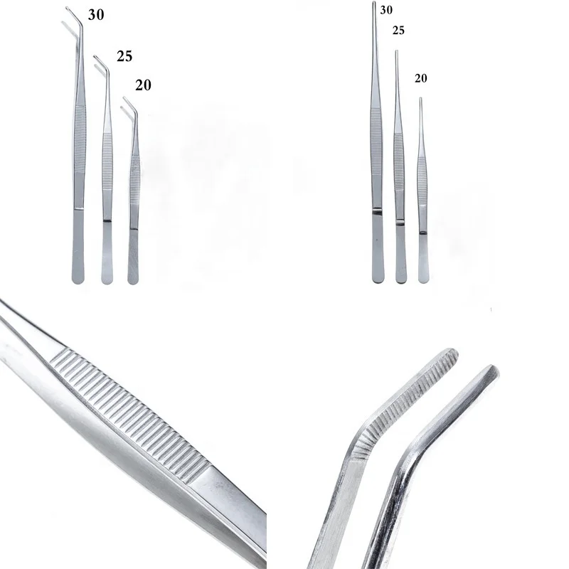 

Stainless steel straight or curved tweezers feeding tongs for reptile breeding ants small animals, As the picture shown