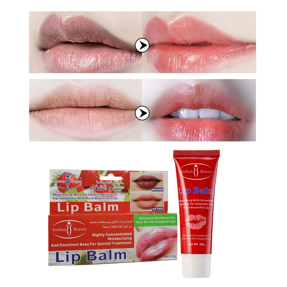 

Wholesale Hot-selling Aichun Beauty Custom Strawberry high quality Lip Balm For Women And Girls