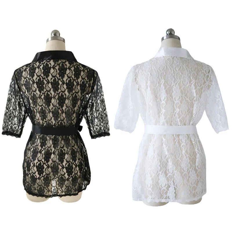 Women's Kimono Robe Lace Babydoll Bridal Lingerie Sheer Mesh Nightgown - Buy Women's Kimono Robe