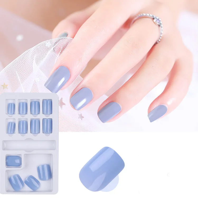 

Wholesale False Nails Artificial Private Label Press on Nails Full Cover Nail Tips Salon Dropshipping, 10 colors
