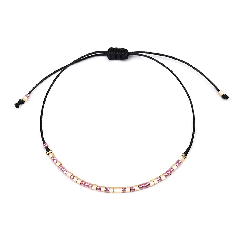 

Multicolor MIYUKI Bead Handmade Woven Adjustable Bracelet, As picture