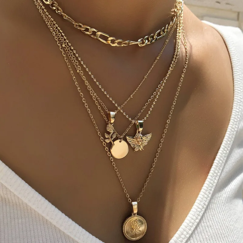 

DAIHE 2023 European And American Fashion Jewelry Women's Multi Layer Necklace Set