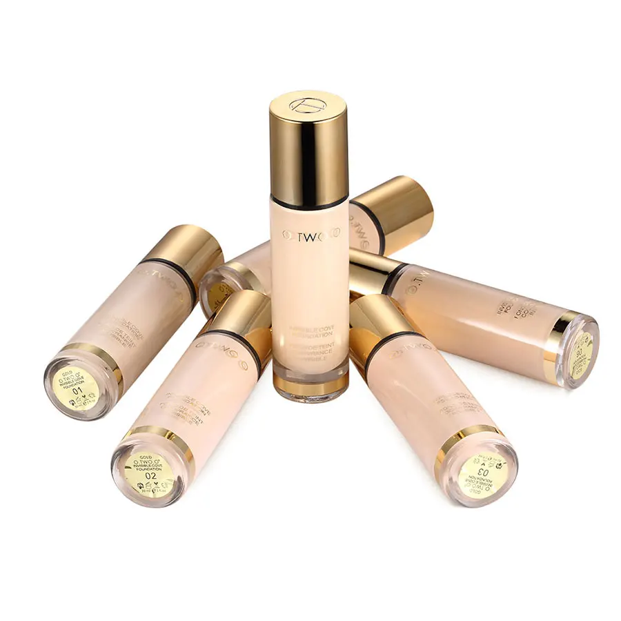 

O.TWO.O 8 Natural Colors Brighten Skin Invisible Light And Nude Makeup Liquid oil Control Concealer Creamy Foundation, 8 colors