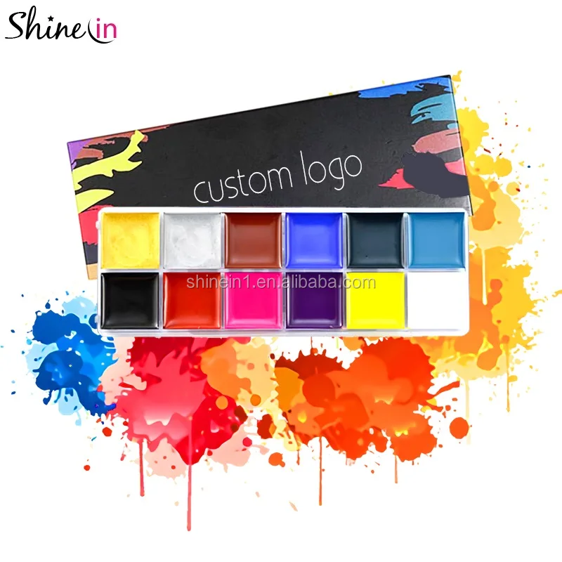 

Amazon Hot Sale Body Painting Halloween Makeup Face Paint Palette Washable Face Body Paint Kit for Kids