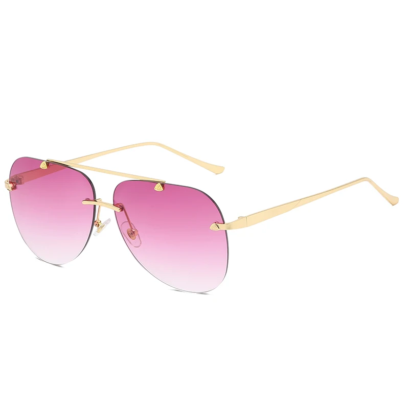 

Faral 2020 New Arrivals Sunglasses Rimless Custom Logo Sun Glasses Versatile Unisex Metal Gradient Delicate Shades