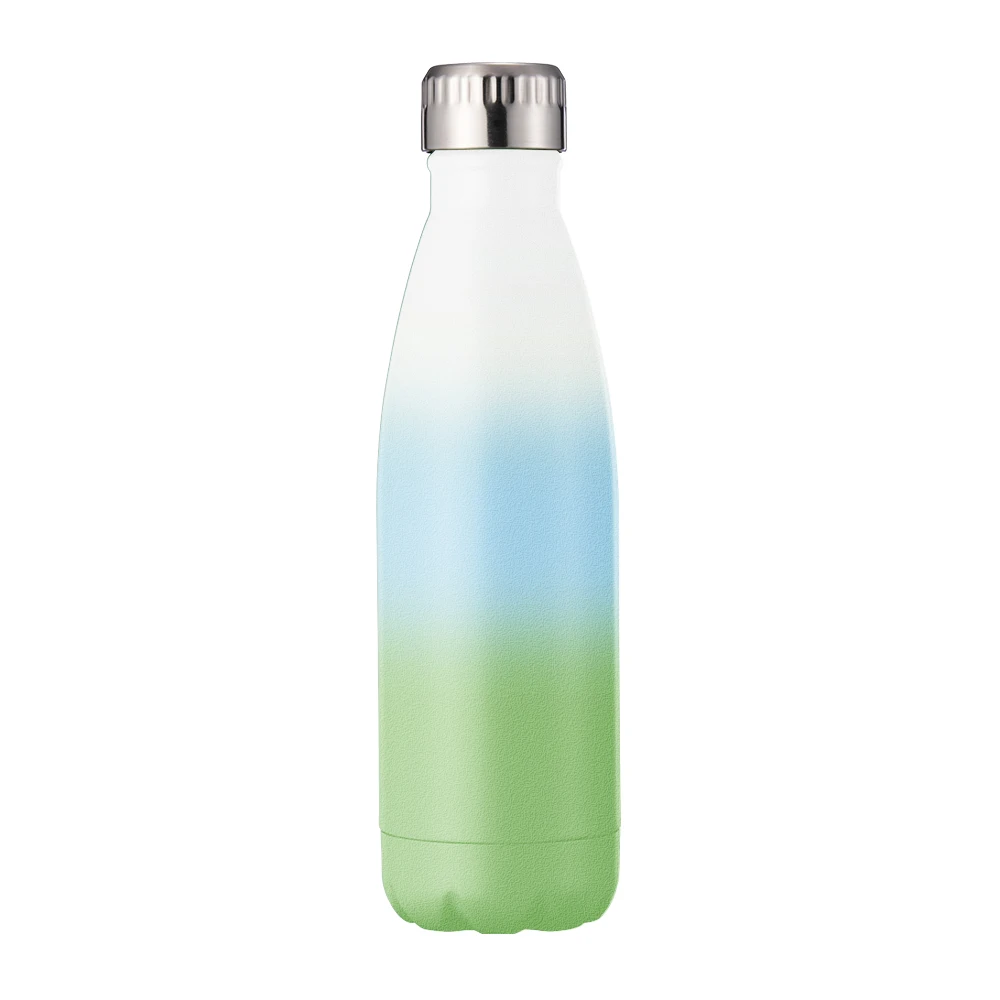 

500ML Three color gradient The new cola style water bottle Large capacity sports water bottle keep warm cola bottle with lid, Customized color