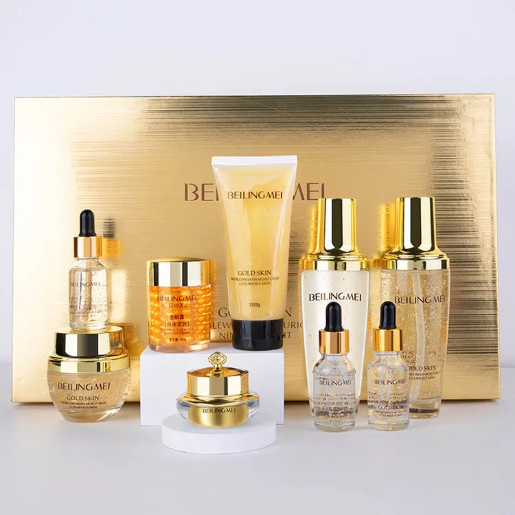 

Private Label Skin care Natural Organic Anti wrinkle Whitening face Beauty 24K Gold Korean SkinCare Set