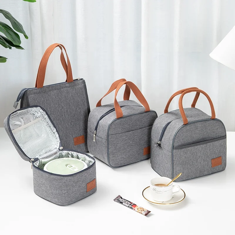 

WEYOUNG High Quality Oxford Waterproof Insulated bag Thermal Tote Shoulder Women Lunch cooler bag for outdoor picnic school, Gray