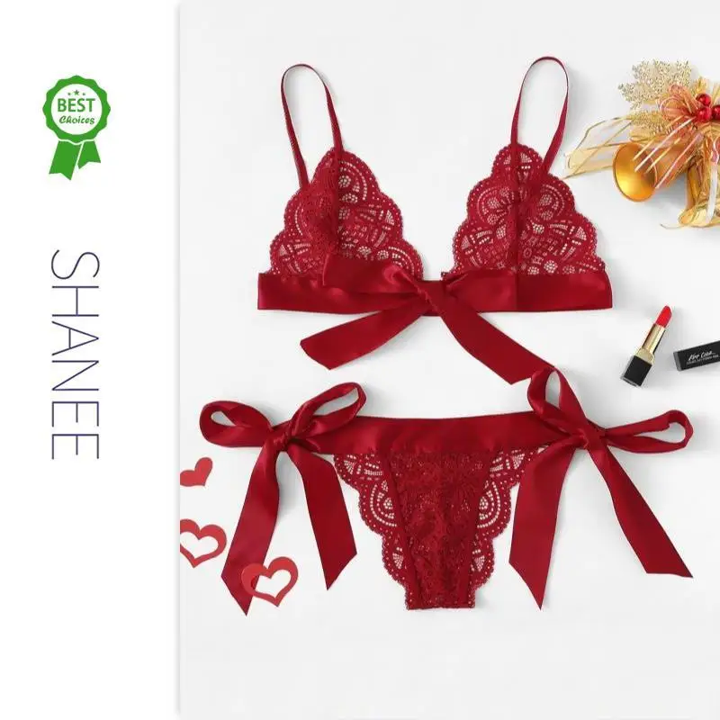 

SHANEE Scalloped Trim Tie Side Lingerie Set For Women SL2102072-SLM