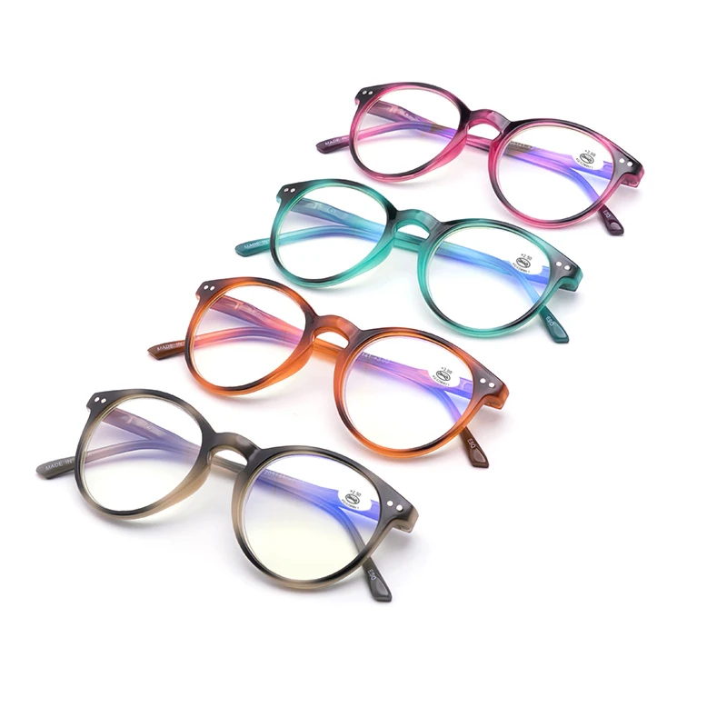 

Wholesale New Fashion Plastic Round Frames Anti Blue Light Blocking Lens Reading Eye Glasses Eyeglasses, Picture shown