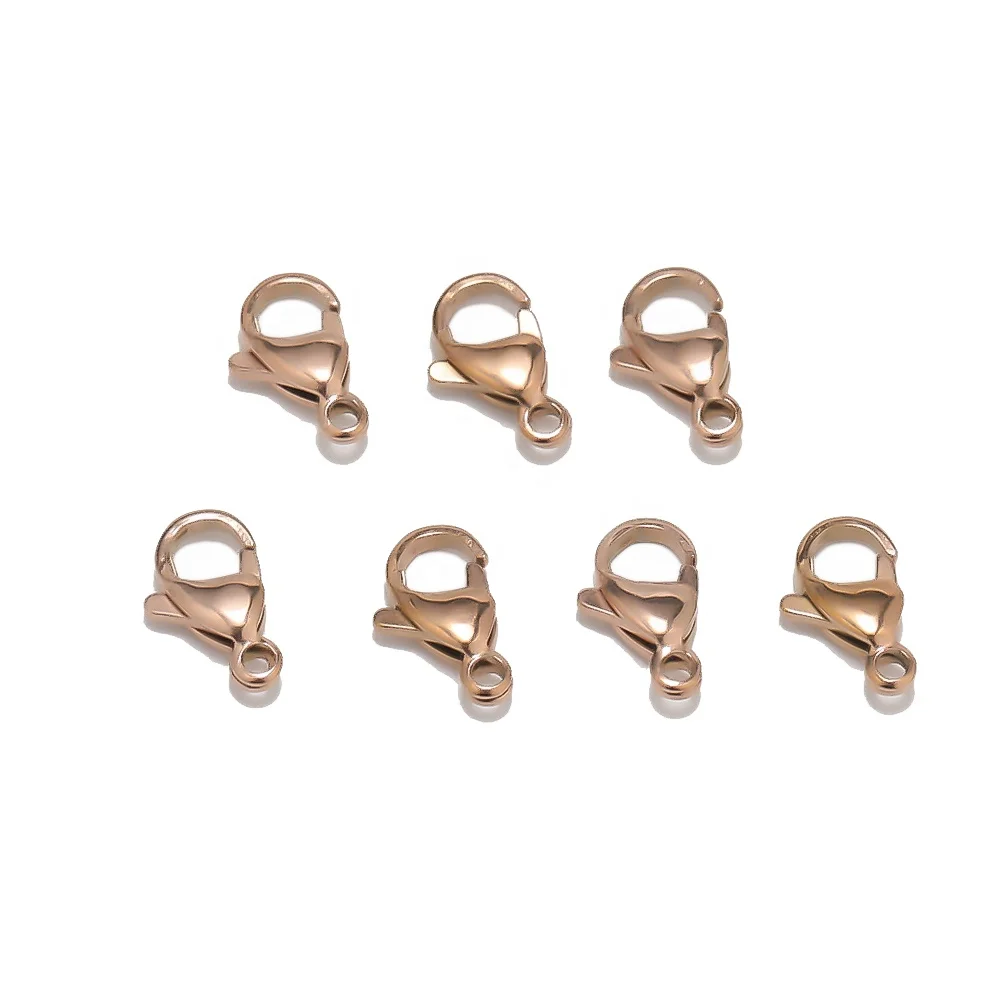 

Stainless Steel 9mm 10mm 12mm 13mm Rose Gold Color Lobster Clasps Hooks Connectors DIY Necklace Jewelry Making Bracelets