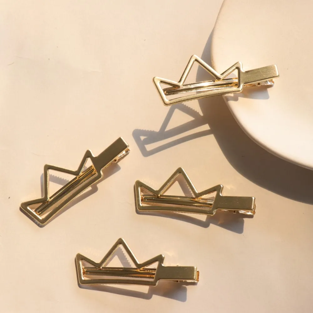 

Wholesale plating gold hair clamps crown shape alloy hairclip for girls fashion accessories for women, Gold,silver